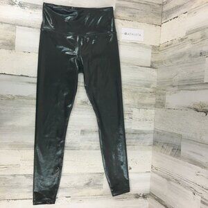 ATHLETA Elation Shine Tight S Gray Shimmer Silver Metallic NWT